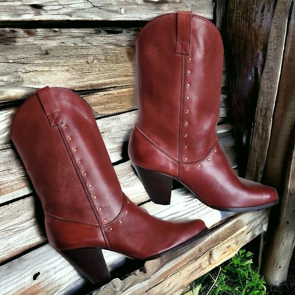 Vtg KINNEY SHOES Western Boho Pull on Boots Size 10B - Picture 3 of 17